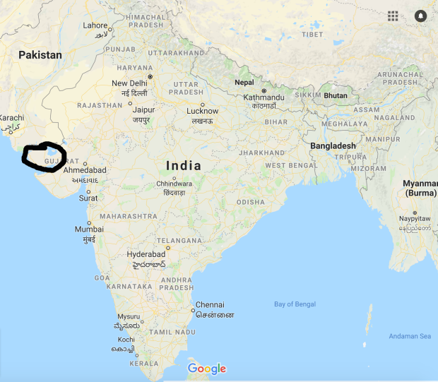 Map of Kutch location within India